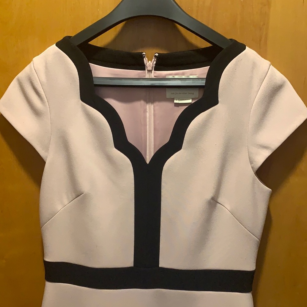 Kate Spade Blush and Black Scalloped Dress